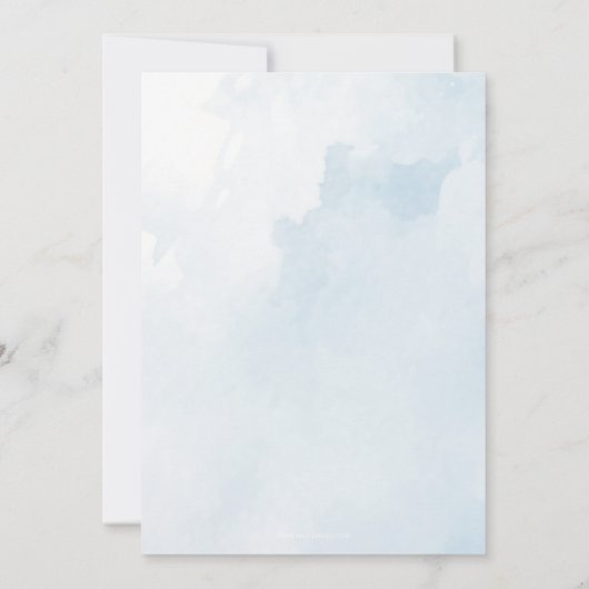 かわいい小さなもの男の子の赤ちゃんシャワー 招待状 (裏面)