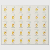 かわいい小さなアクアイエローハッピーモンスターベビーシャワー ラッピングペーパー (フラット)