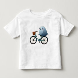 かわいい小さなアニメのセイルが自転車に乗っている トドラーTシャツ