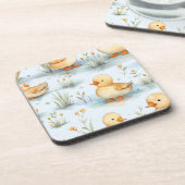 かわいい小さなアヒルのパターン コースター (左側)