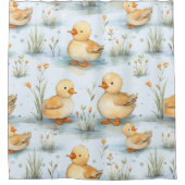 かわいい小さなアヒルのパターン シャワーカーテン (正面)