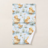 かわいい小さなアヒルのパターン バスタオルセット (ハンドタオル)