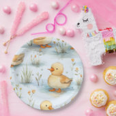 かわいい小さなアヒルのパターン ペーパープレート (パーティー)