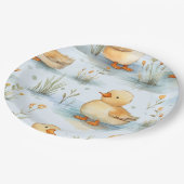かわいい小さなアヒルのパターン ペーパープレート (アングル)