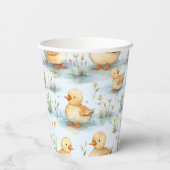 かわいい小さなアヒルのパターン 紙コップ (裏面)