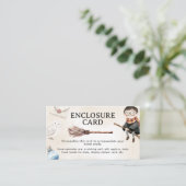 かわいい小さなウィザード赤ちゃんシャワー囲いカード エンクロージャーカード (スタンド正面)