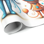 かわいい小さなエイリアン ラッピングペーパー (ロールコーナー)