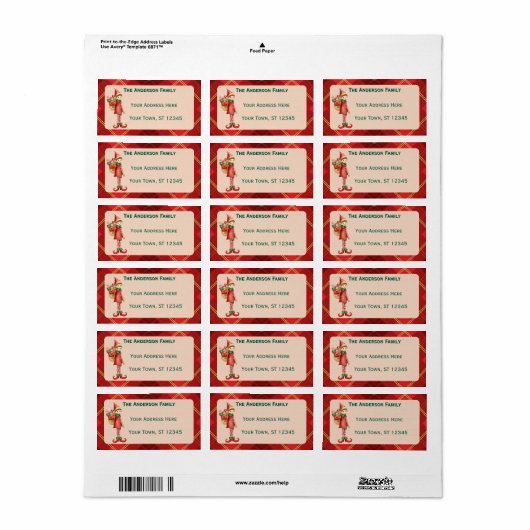 かわいい小さなエルフ - クリスマスのパーソナライズ ラベル (フルシート)