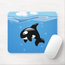 かわいい小さなオルカホエールイン海 マウスパッド