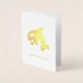 かわいい小さなオルカ – クジラ（井戸）をすぐに手に入れる 箔カード (正面)