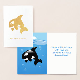 かわいい小さなオルカ – クジラ(井戸)をすぐに手に入れる 箔カード