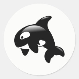 かわいい小さなオルカ ラウンドシール