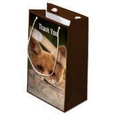 かわいい小さなオレンジの写真ありがとうキツネ スモールペーパーバッグ (裏面アングル)