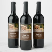 かわいい小さなオレンジの写真ありがとうキツネ ワインラベル (ボトル)