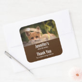 かわいい小さなオレンジ色のキツネ誕生日の写真 スクエアシール (封筒)