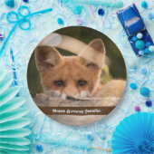 かわいい小さなオレンジ色のキツネ誕生日 ペーパープレート (パーティー)