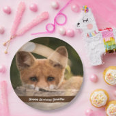 かわいい小さなオレンジ色のキツネ誕生日 ペーパープレート (パーティー)