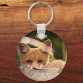 かわいい小さなオレンジ色のキツネ キーホルダー (正面)