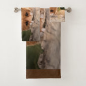 かわいい小さなオレンジ色のキツネ バスタオルセット (インサイチュ)