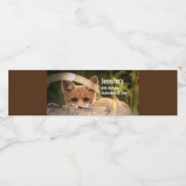 かわいい小さなオレンジ色のキツネ ペットボトルラベル