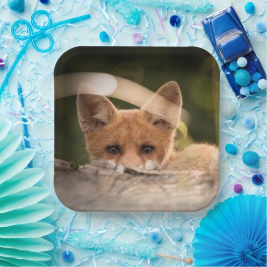 かわいい小さなオレンジ色のキツネ ペーパープレート (パーティー)