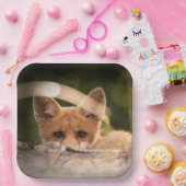 かわいい小さなオレンジ色のキツネ ペーパープレート (パーティー)