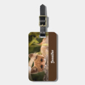 かわいい小さなオレンジ色のキツネ ラゲッジタグ (正面縦)