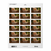 かわいい小さなオレンジ色のキツネ ラベル (フルシート)