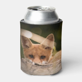 かわいい小さなオレンジ色のキツネ 缶クーラー