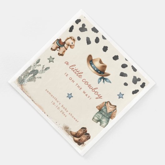 かわいい小さなカウボーイは男の子の赤ちゃんシャワーを途中にある (コーナー)