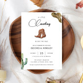 かわいい小さなカウボーイウェスタンロデオテキサス州ベビーシャワー 招待状