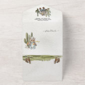 かわいい小さなカウボーイ西の水の色ベビーシャワー オールインワン招待状 (外側)