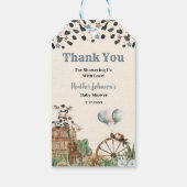 かわいい小さなカウボーイ西の水の色ベビーシャワー ギフトタグ (裏面)