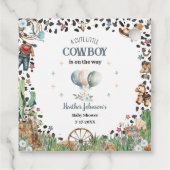 かわいい小さなカウボーイ西の水の色ベビーシャワー フェイバータグ (裏面)