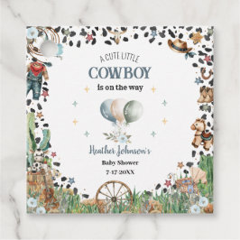 かわいい小さなカウボーイ西の水の色ベビーシャワー フェイバータグ