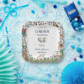 かわいい小さなカウボーイ西の水の色ベビーシャワー ペーパープレート (パーティー)