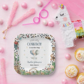 かわいい小さなカウボーイ西の水の色ベビーシャワー ペーパープレート (パーティー)