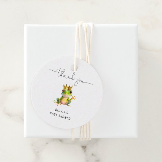 かわいい小さなカエルミニマル赤ちゃんシャワーありがとう フェイバータグ (インサイチュ)