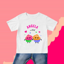 かわいい小さなカップケーキ ベビーTシャツ