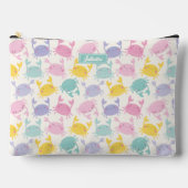 かわいい小さなカニのピンクの薄紫イエローミントクリーム アクセサリーポーチ (正面)