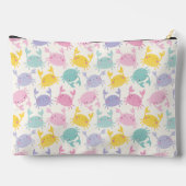 かわいい小さなカニのピンクの薄紫イエローミントクリーム アクセサリーポーチ (裏面)