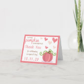 かわいい小さなカボチャの女の子のベビーシャワー サンキューカード (正面)