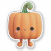 かわいい小さなカボチャの男の子 シール (正面)