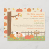 かわいい小さなカボチャベビーシャワー招待状 招待状 (正面/裏面)