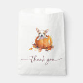 かわいい小さなカボチャ子犬ありがとう赤ちゃんシャワー フェイバーバッグ (正面)