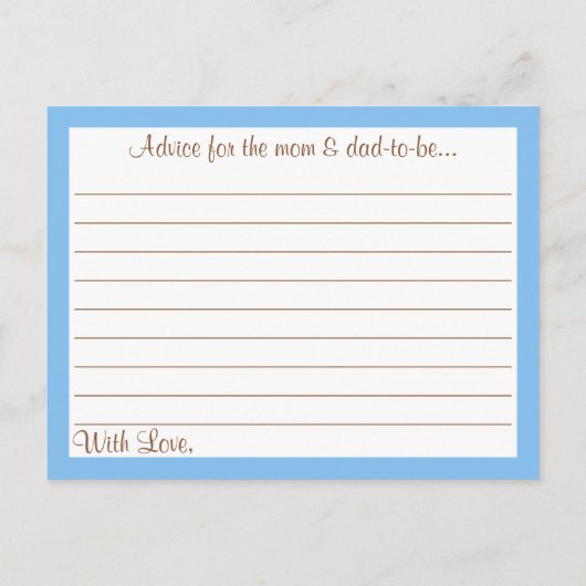 かわいい小さなカボチャ男の子赤ちゃんシャワーアドバイスカード ポストカード (裏面)