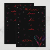 かわいい小さなカラフルなハートハート 招待状 (正面/裏面)