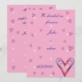 かわいい小さなカラフルなハートハート 招待状 (正面/裏面)