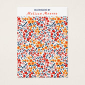 かわいい小さなカラフルな花のブティックジュエリーカード (正面)