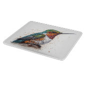 かわいい小さなカラフルハミングバード水色 カッティングボード (角)